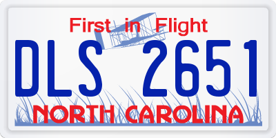 NC license plate DLS2651