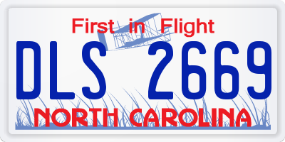 NC license plate DLS2669