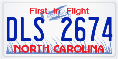 NC license plate DLS2674