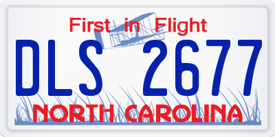 NC license plate DLS2677