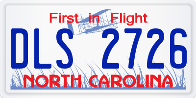 NC license plate DLS2726