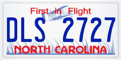 NC license plate DLS2727