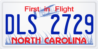 NC license plate DLS2729