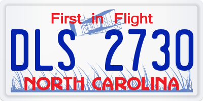NC license plate DLS2730