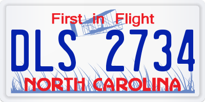 NC license plate DLS2734