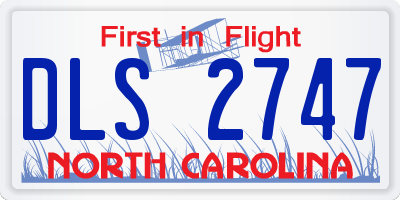 NC license plate DLS2747