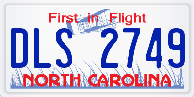 NC license plate DLS2749