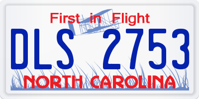 NC license plate DLS2753