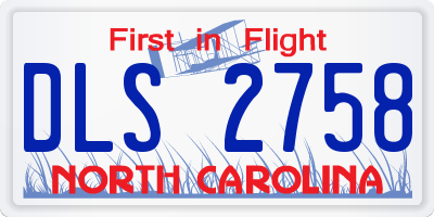 NC license plate DLS2758