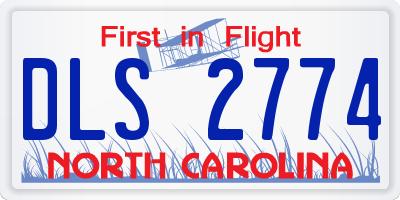NC license plate DLS2774
