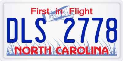 NC license plate DLS2778