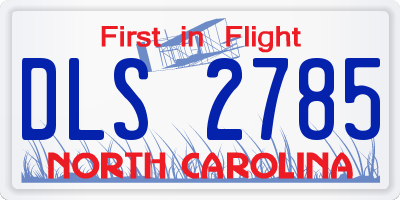 NC license plate DLS2785