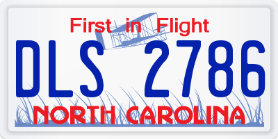 NC license plate DLS2786