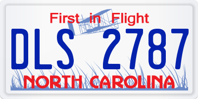 NC license plate DLS2787