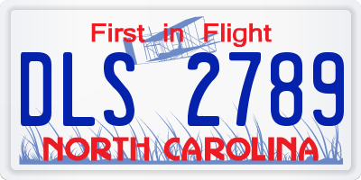 NC license plate DLS2789