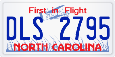 NC license plate DLS2795