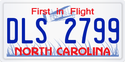 NC license plate DLS2799