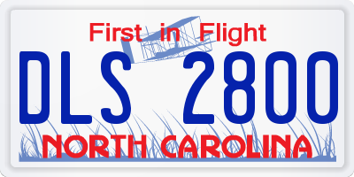 NC license plate DLS2800
