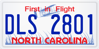 NC license plate DLS2801