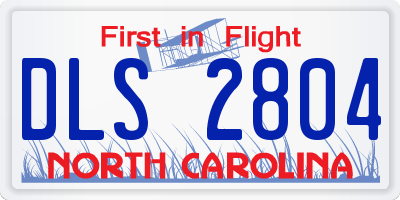 NC license plate DLS2804