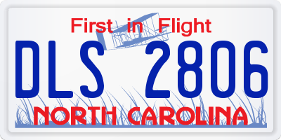 NC license plate DLS2806
