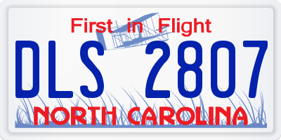NC license plate DLS2807