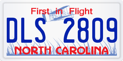 NC license plate DLS2809