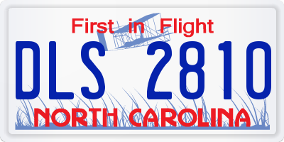 NC license plate DLS2810