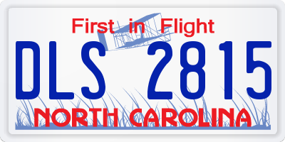 NC license plate DLS2815
