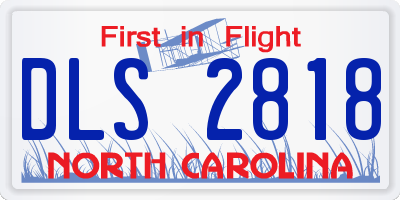 NC license plate DLS2818