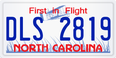 NC license plate DLS2819
