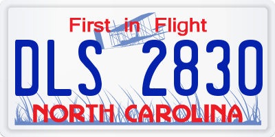NC license plate DLS2830