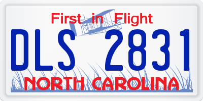 NC license plate DLS2831
