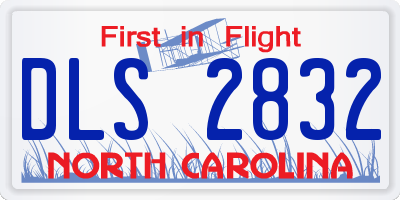 NC license plate DLS2832