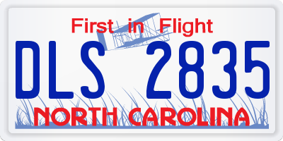 NC license plate DLS2835