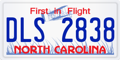 NC license plate DLS2838