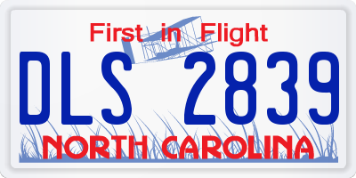 NC license plate DLS2839