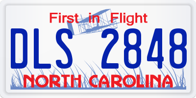 NC license plate DLS2848