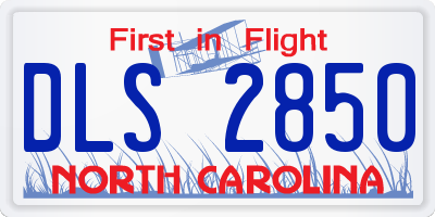 NC license plate DLS2850
