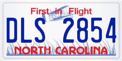 NC license plate DLS2854