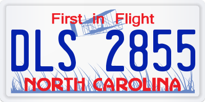 NC license plate DLS2855