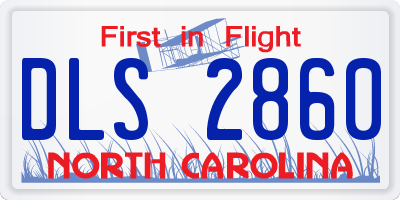 NC license plate DLS2860