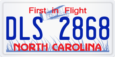 NC license plate DLS2868