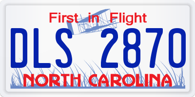 NC license plate DLS2870