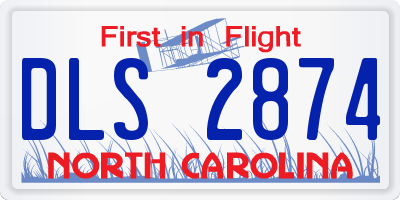NC license plate DLS2874