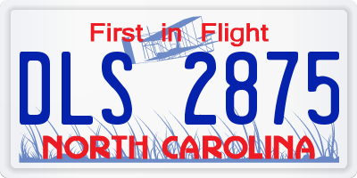 NC license plate DLS2875