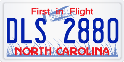 NC license plate DLS2880