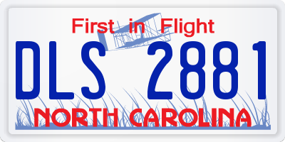 NC license plate DLS2881