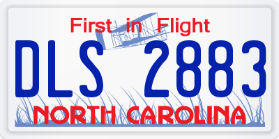 NC license plate DLS2883
