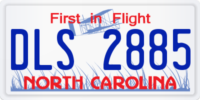 NC license plate DLS2885
